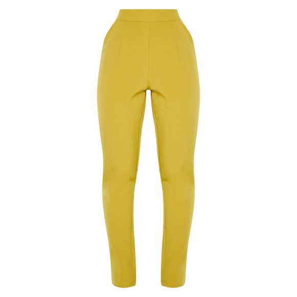 Olive High Waisted Tailored Cigarette Pant - Picture 4 of 7